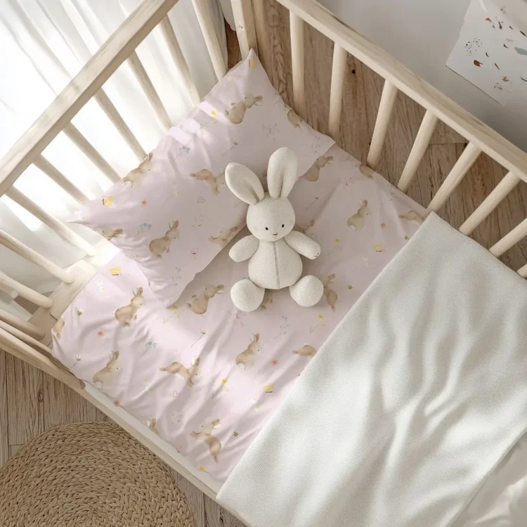 Σεντόνια Κούνιας Σετ Blush Ροζ