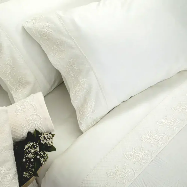 Σεντόνια Με Δαντέλα Σετ Ηλέκτρα Υπέρδιπλα