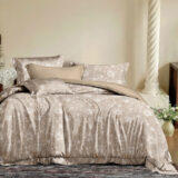 Beauty Home Σετ σεντόνια υπέρδιπλα με λάστιχο Memories Art 12680 165x200+30 Μόκα