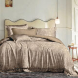 Beauty Home Σετ σεντόνια υπέρδιπλα με λάστιχο Memories Art 12690 165x200+30 Μόκα