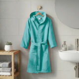 Beauty Home Μπουρνούζι με κουκούλα Mojo Art 3470 Πετρόλ XS