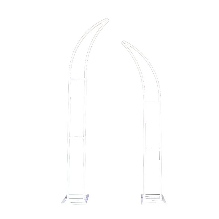 Beauty Home Σετ 2 λευκών μεταλλικών ημιτόξων 15 x 180 cm και 15 x 210 cm