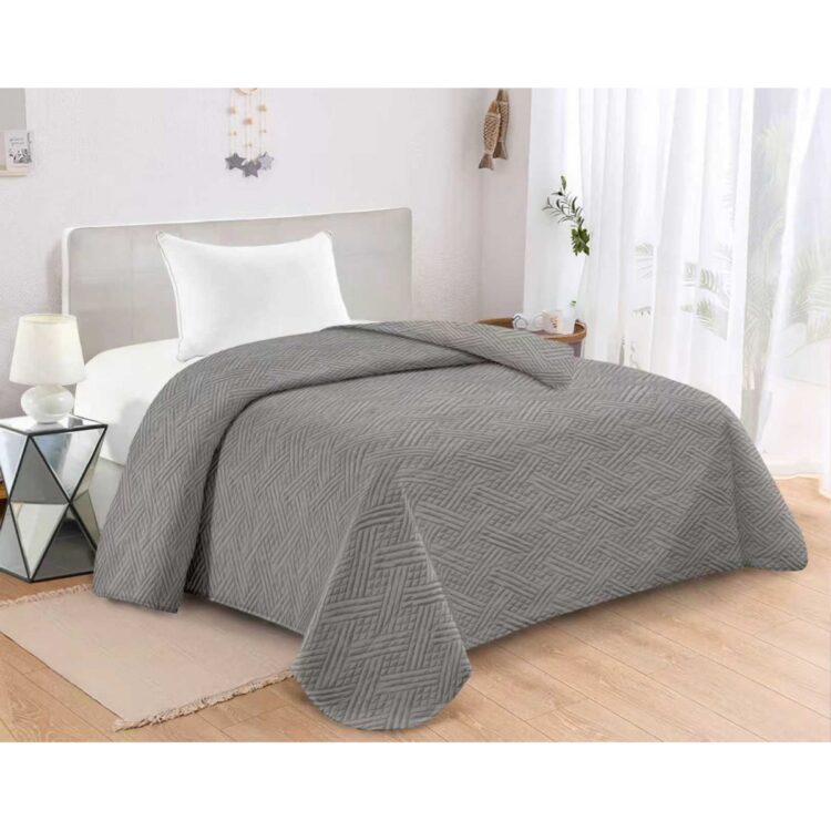 ΚΟΥΒΕΡΛΙ MICROFIBER KING SIZE 240X260 ADAM HOME GLORIA GREY