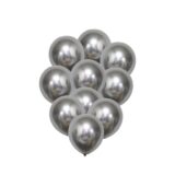 Beauty Home 10 Μπαλόνια Μεταλλικό Ασημί Ø30cm