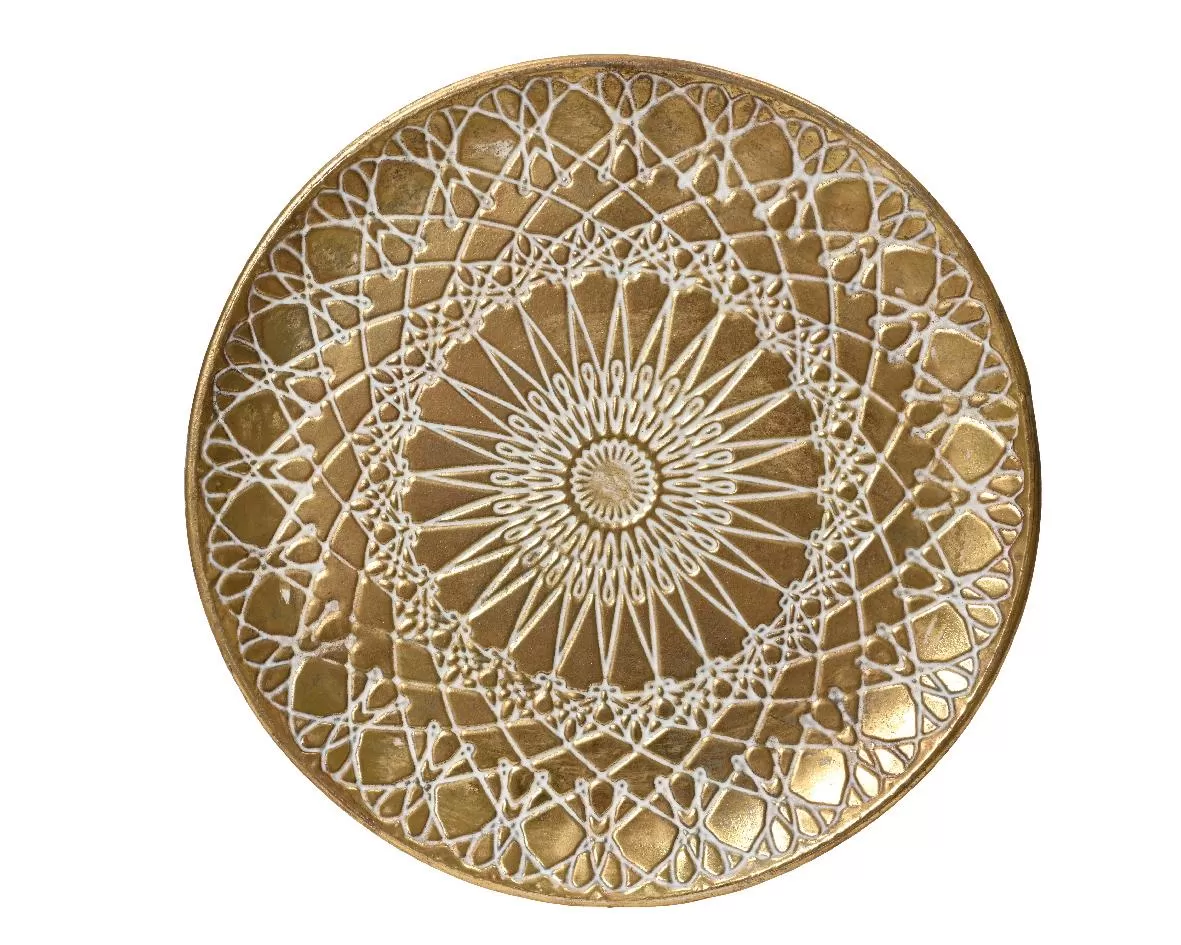 Beauty Home ΠΙΑΤΕΛΑ ΜΕΤΑΛΛΙΚΗ ΧΡΥΣΟ ΑΝΤΙΚΕ ΑΝΑΓΛΥΦΗ 38 cm - Image 2