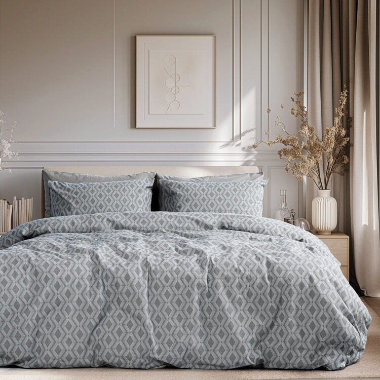 Beauty Home Σετ σεντόνια υπέρδιπλα με λάστιχο Moments Art 12564 165x200+30 Ανθρακί
