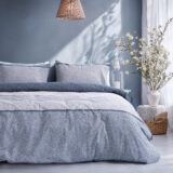 Beauty Home Σετ σεντόνια υπέρδιπλα με λάστιχο Moments Art 12566 165x200+30 Σιέλ