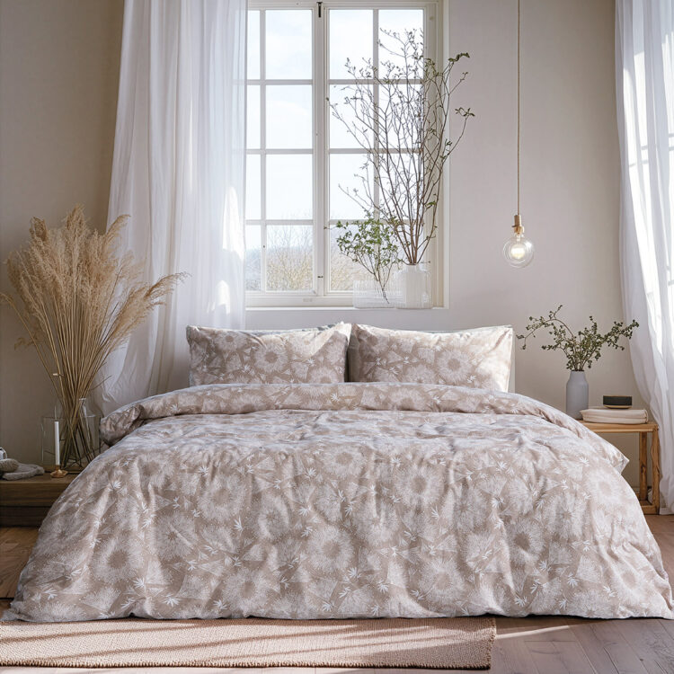 Beauty Home Σετ σεντόνια υπέρδιπλα με λάστιχο Moments Art 12568 165x200+30 Μπεζ