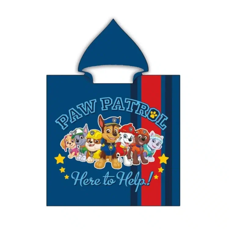 Παιδικό Πόντσο Microfiber Paw Patrol Μπλε