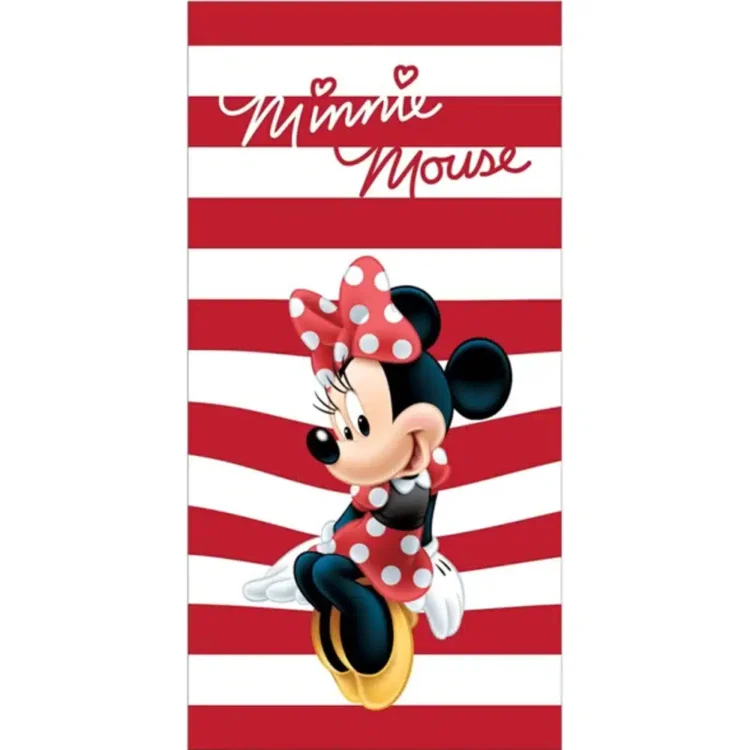Πετσέτα Θαλάσσης Βαμβακερή Βελούδινη Striped Minnie
