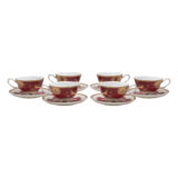 Beauty Home Σετ φλυτζάνια τσαγιού πορσελάνης 12τμχ Eternal Art 7716 Μπορντό