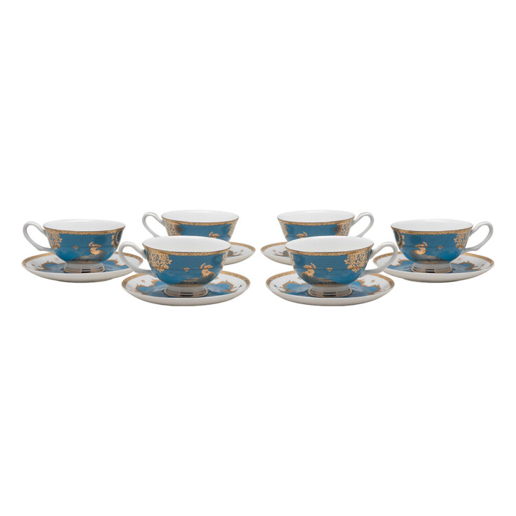 Beauty Home Σετ φλυτζάνια τσαγιού πορσελάνης 12τμχ Eternal Art 7718 Μπλε