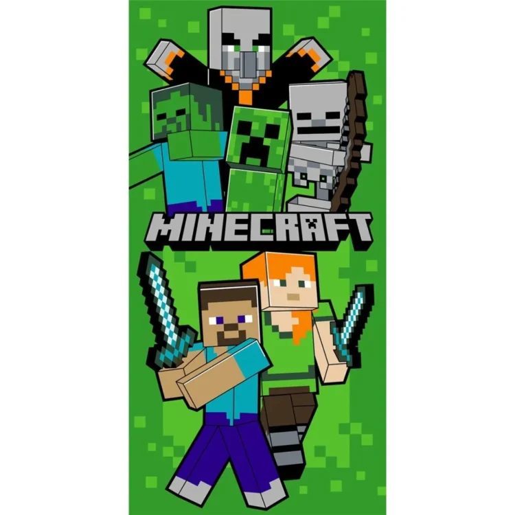 Πετσέτα Θαλάσσης Microfiber Minecraft Green