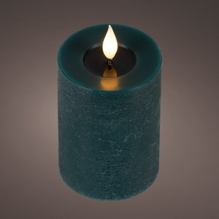 Beauty Home LED Κερί από Κερί Wax με Ρεαλιστική Φλόγα Emerald Ø7.5 x 13.5 cm