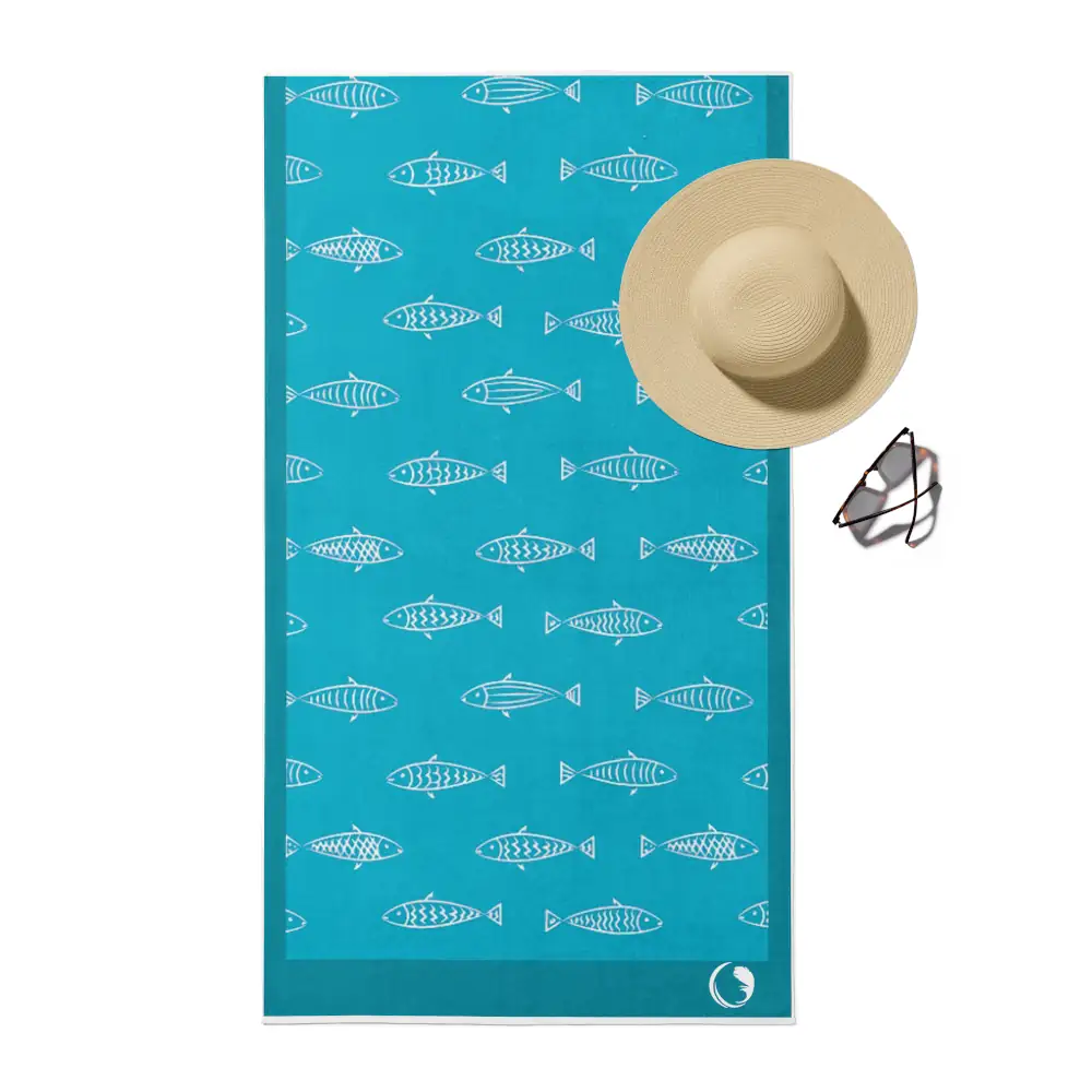 Πετσέτα Θαλάσσης Microfiber Quick Dry Fishes - Image 3