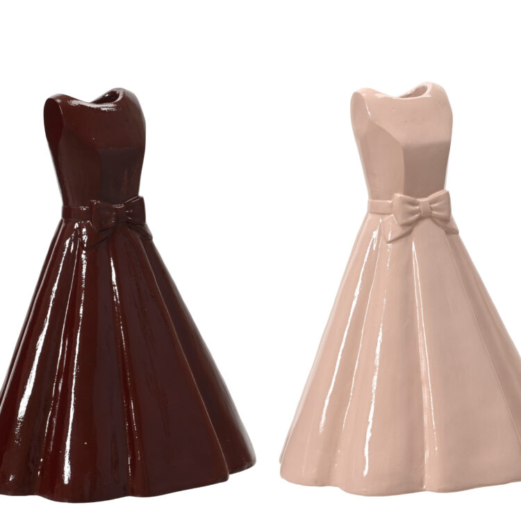 Beauty Home Διακοσμητικό Βάζο Φόρεμα με Φιόγκο Polyresin  16