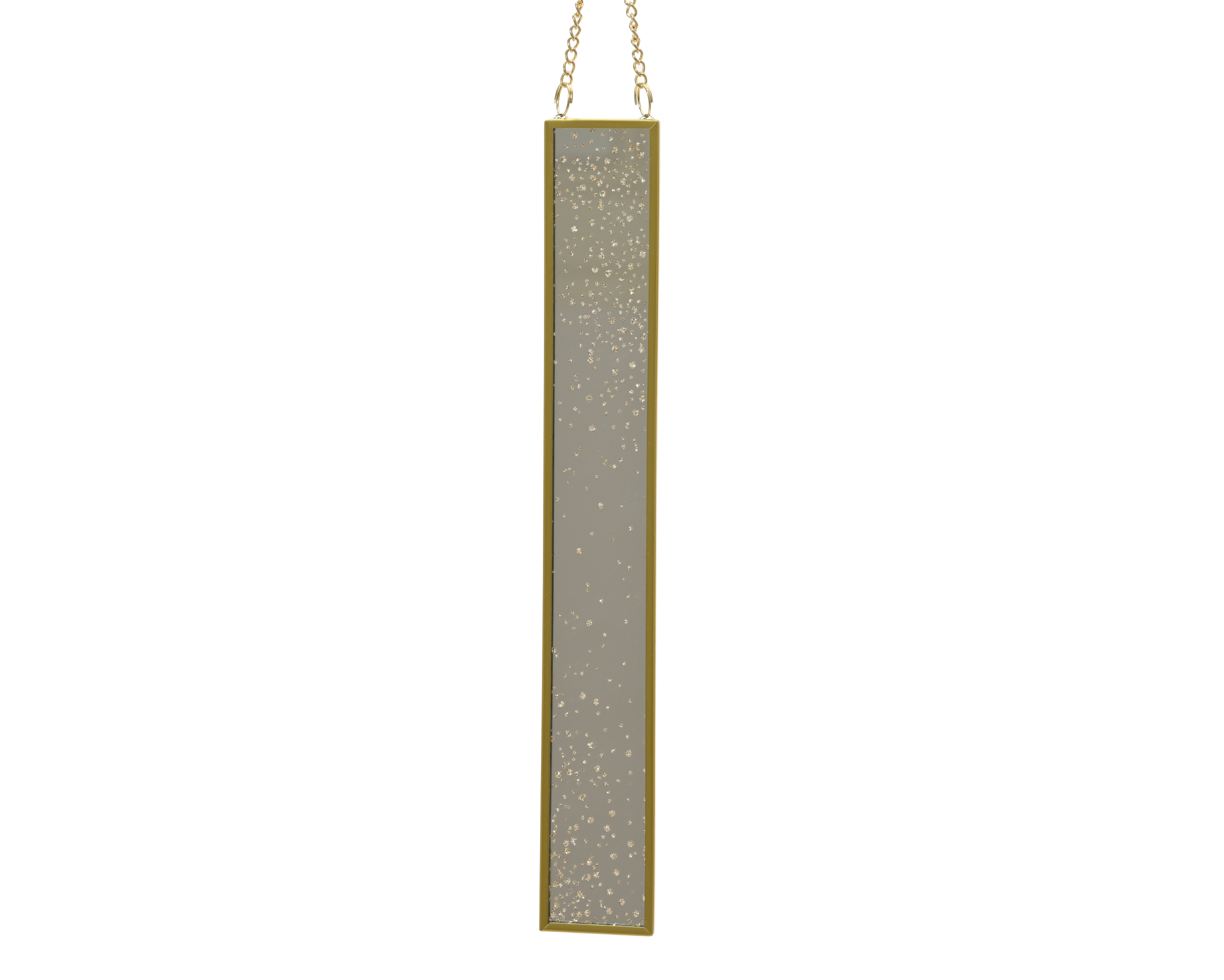 Beauty Home Κρεμαστός Γυάλινος Καθρέφτης με Glitter Χρυσός 4 x 28 cm