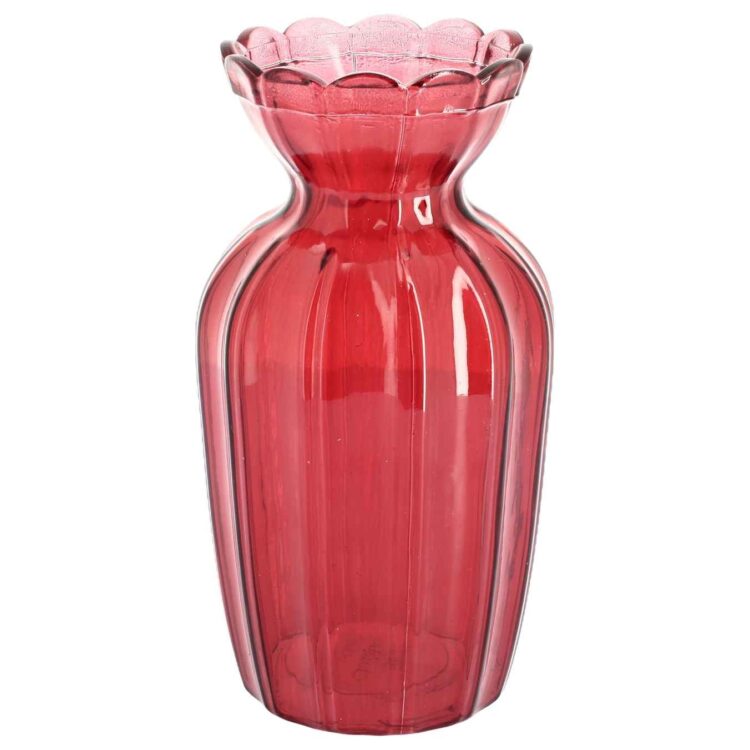 Beauty Home Γυάλινο Βάζο Élio Κόκκινο Ø10 x 19