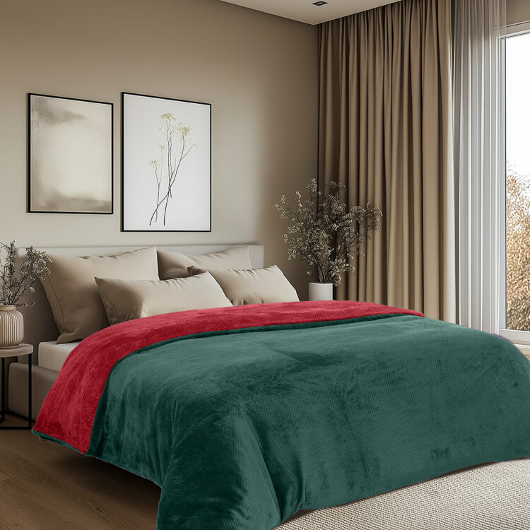 Beauty Home Παπλωματοθήκη υπέρδιπλη διπλής όψεως Art 11602 Jacquard fleece 700gsm Fiesta Plus 220x240 Πράσινο