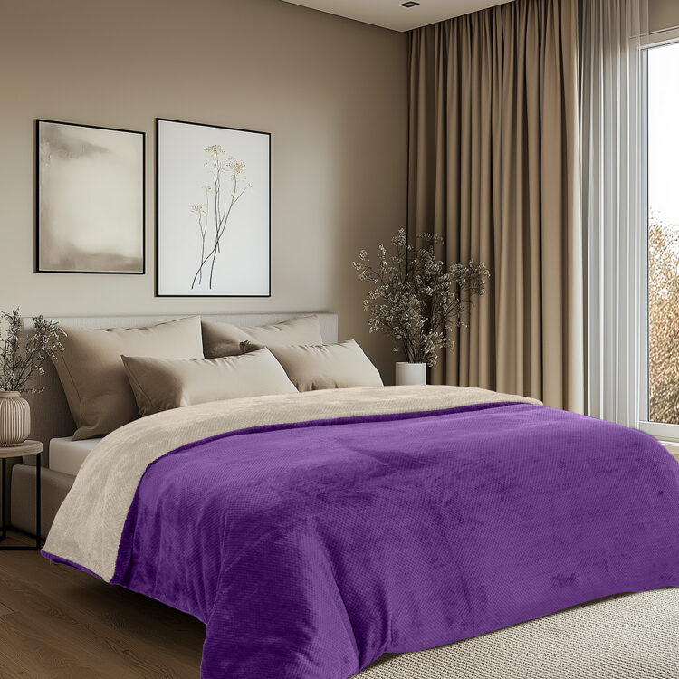 Beauty Home Παπλωματοθήκη υπέρδιπλη διπλής όψεως Art 11602 Jacquard fleece 700gsm Fiesta Plus 220x240 Εκρού