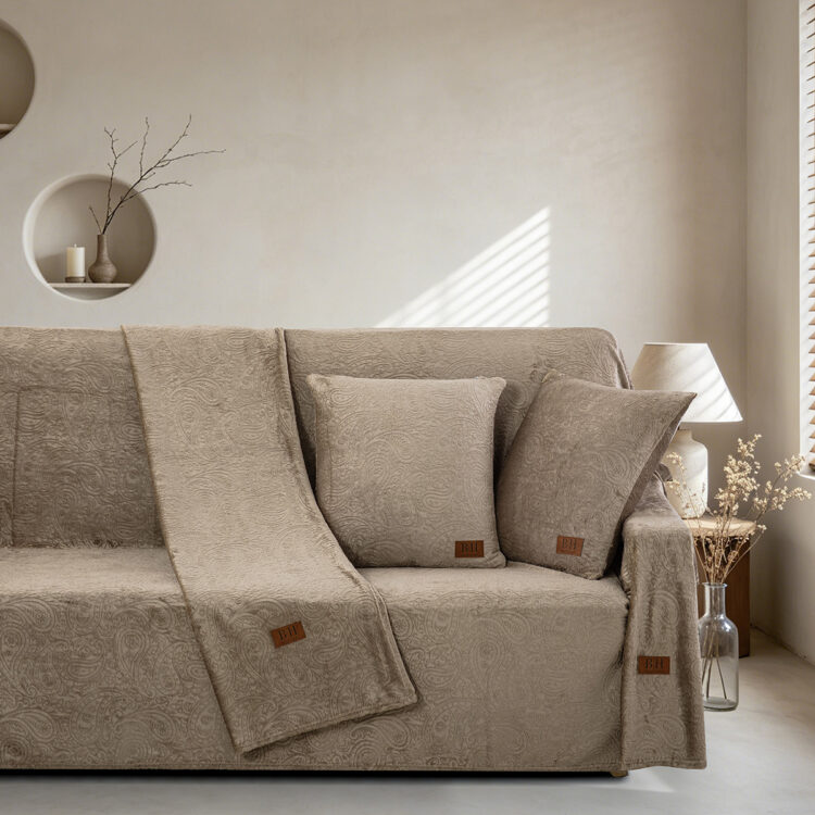 Beauty Home Σετ ριχτάρι 3τμχ Sienna Art 8675 (180x160+180x250+180x300) Μόκα