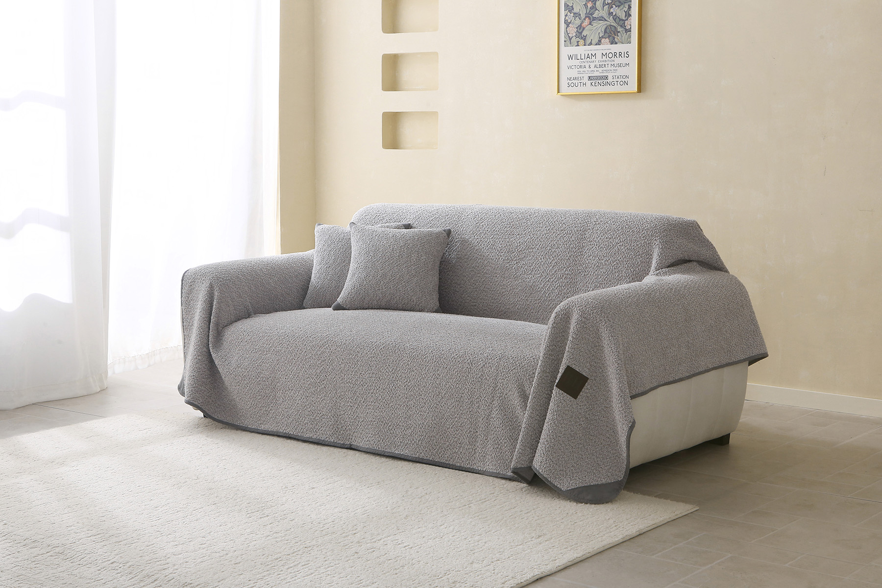 Beauty Home Ριχτάρι Τριθέσιο Lamb Plus Art 8831 175x300 Γκρι - Image 3