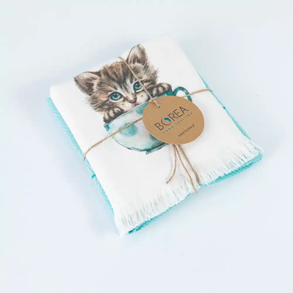 Ποτηρόπανα Κουζίνας KittenCup Σετ 2ΤΜΧ - Image 2
