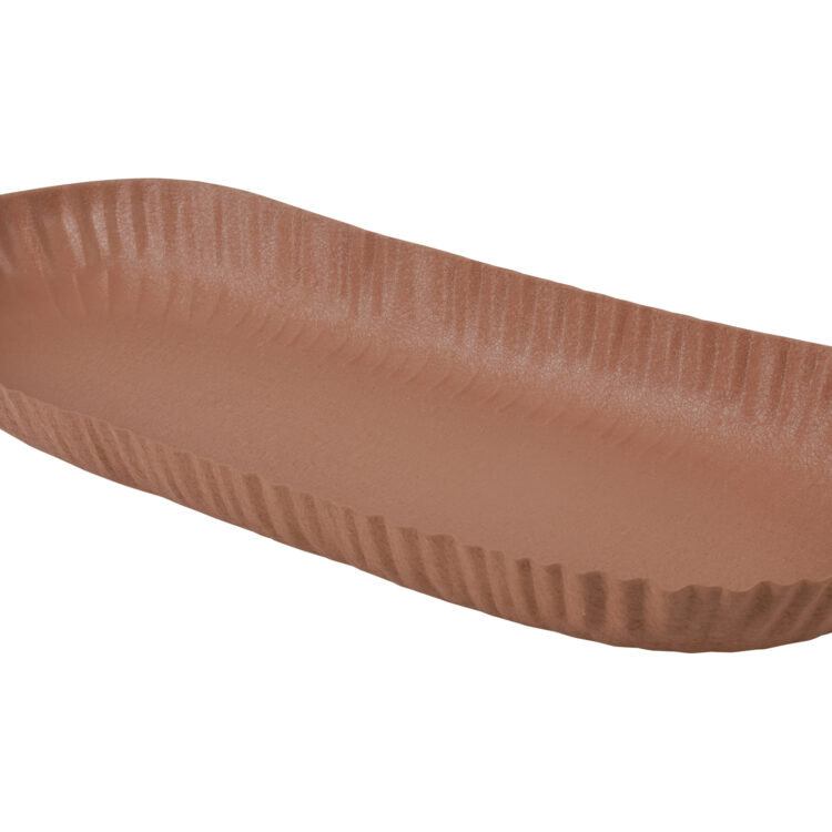 Beauty Home Πιατέλα μεταλλική terracotta 43×17