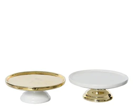 Beauty Home ΠΟΡΣΕΛΑΝΙΝΗ ΤΑΡΤΙΕΡΑ 10 x 4 cm ΧΡΥΣΟ – ΛΕΥΚΟ  Β