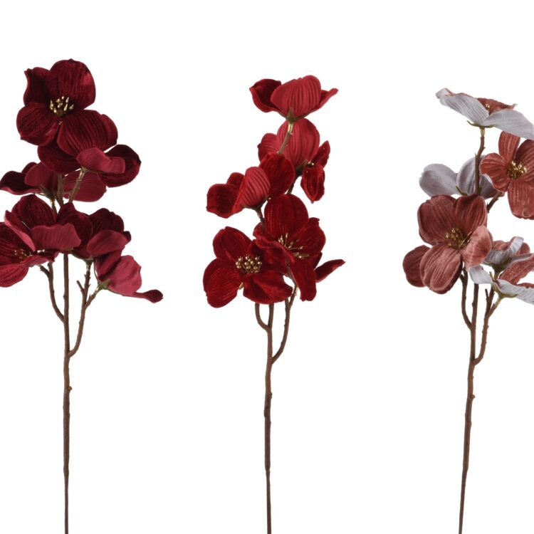 Beauty Home Διακοσμητικό Κλαδί Λουλούδι Βελούδινο  60 cm  Ροζ