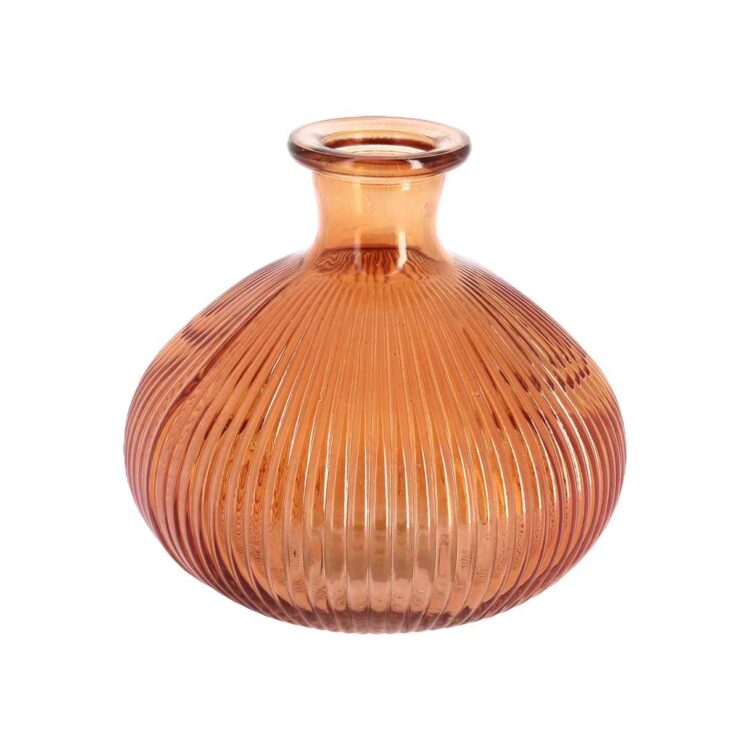 Beauty Home Γυάλινο Βάζο Sienna Πορτοκαλί Ø14 x 12