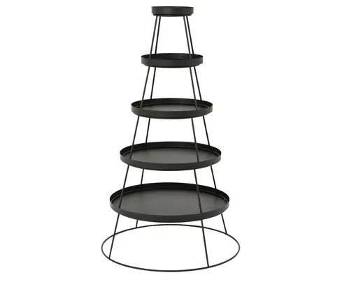 Beauty Home Μεταλλική Μαύρη Βάση 5 Επιπέδων 70 x 70 x 124 cm