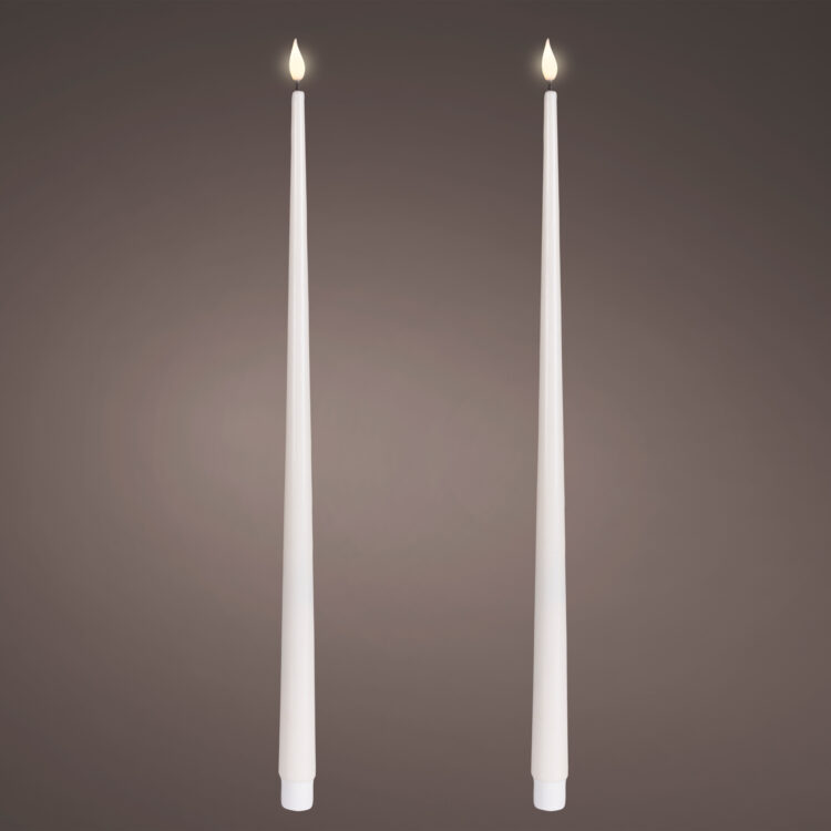 Beauty Home Κερί LED Δείπνου με Ρεαλιστική Φλόγα Λευκό Σετ 2 Τεμαχίων Ø2