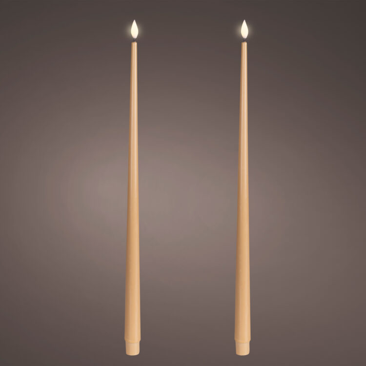 Beauty Home Κερί LED με Ρεαλιστική Φλόγα Καφέ Σετ 2 Τεμ. Ø2