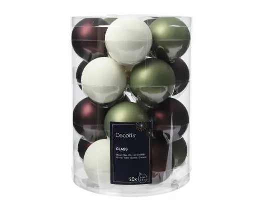 Beauty Home ΓΥΑΛΙΝΕΣ ΜΠΑΛΕΣ 3 ΧΡΩΜΑΤΑ 6 cm ΣΕΤ 20 ΤΜΧ
